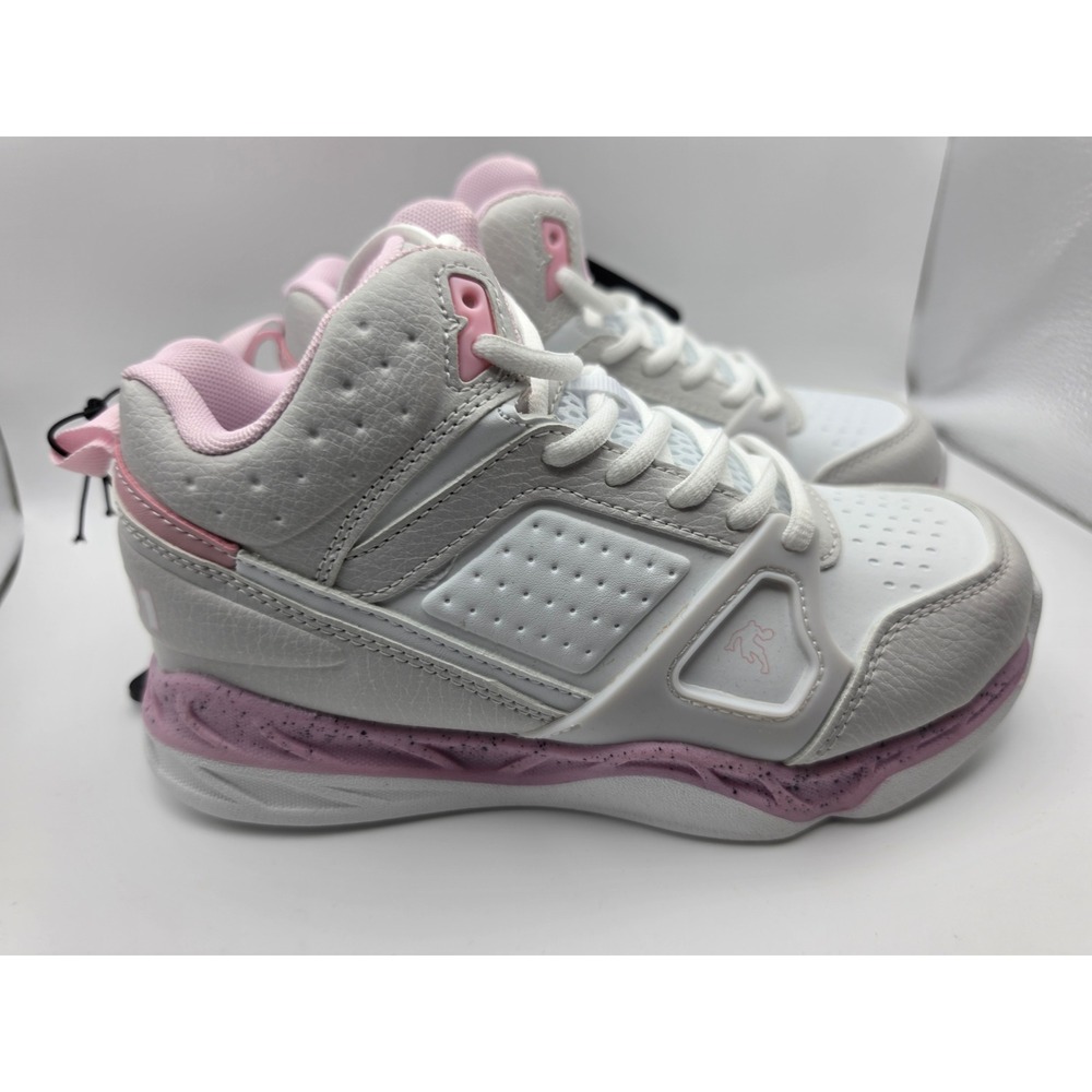 AND1 Assist 6.0 Kids Basketball Shoes Grey Pink High Top Sneakers Size 2 New